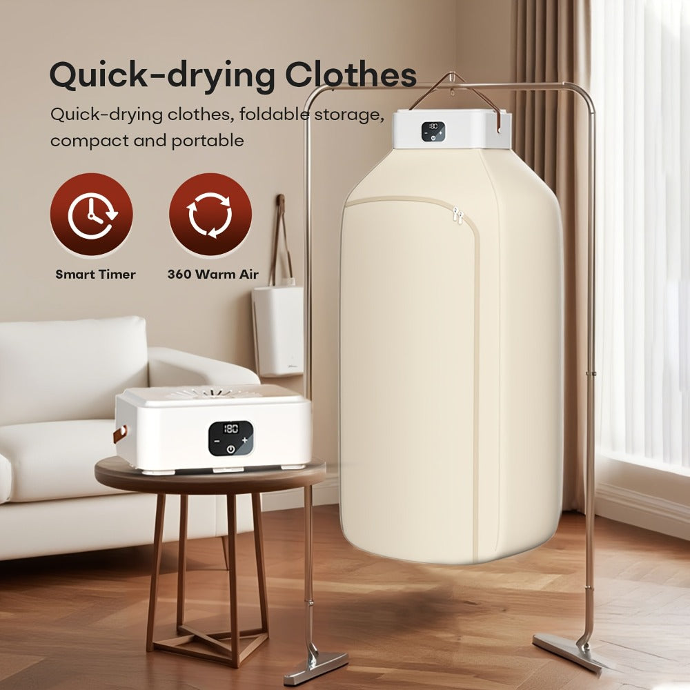 Portable Clothes Dryer with Fabric Drying Bag and Beige1, Beige2 or UV Deluxe Checkout Models