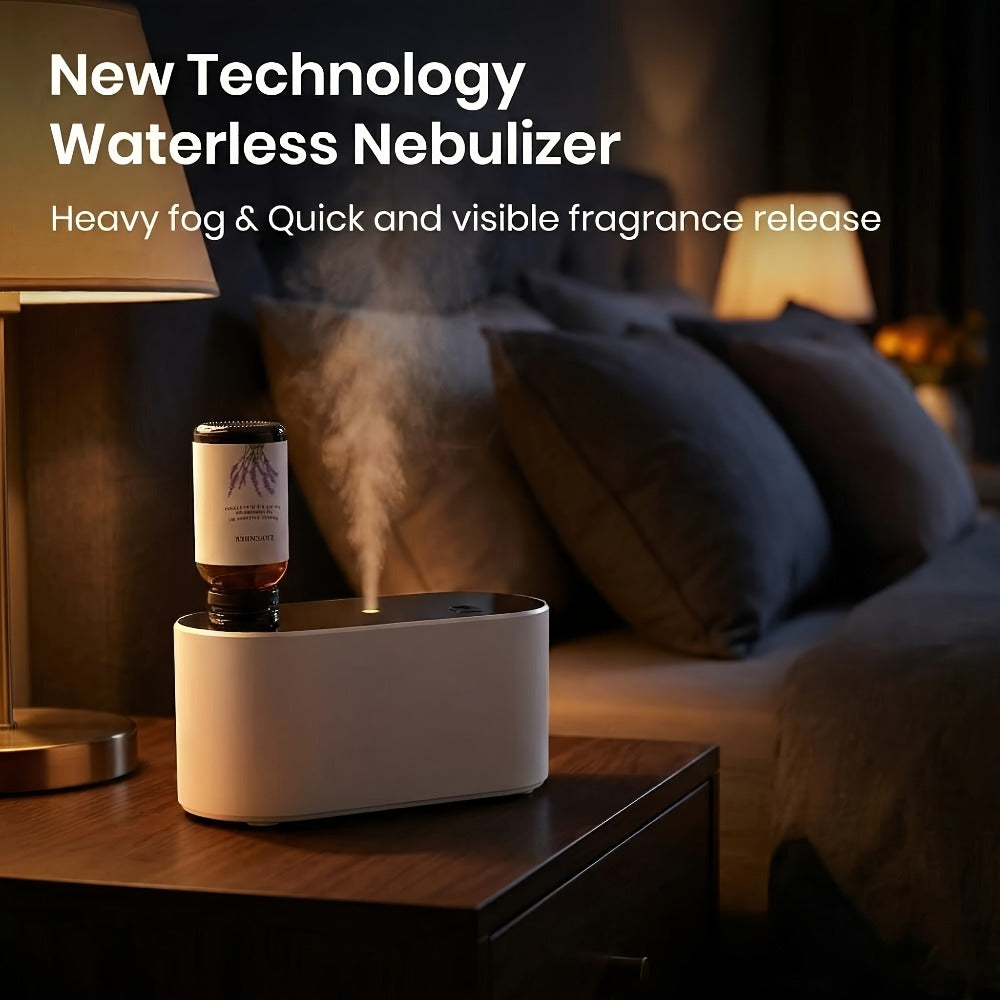 Waterless Essential Oil Diffuser – Smart Aroma Diffuser with 3 Modes, Auto Cycle Atomizer & Colorful LED Lights for Home Office Car Yoga, Mini Portable Scent Diffuser (Oils Not Included)