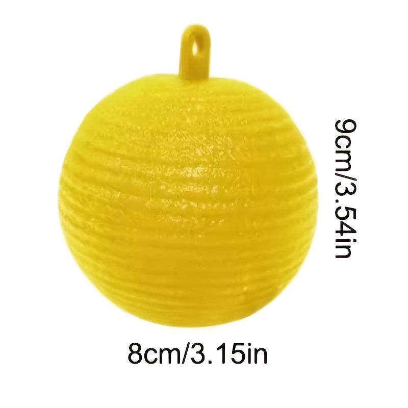 Five-Piece Yellow Hanging Adhesive Fly Ball Set with 3.15-Inch Diameter for Trees and Plant Areas