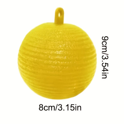Five-Piece Yellow Hanging Adhesive Fly Ball Set with 3.15-Inch Diameter for Trees and Plant Areas