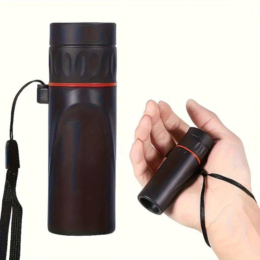 Compact 10x25 Monocular Telescope with Textured Hand Grip, Wrist Cord and Black Checkout Option