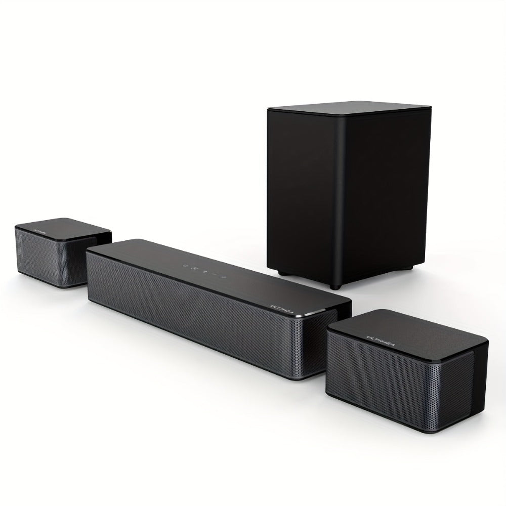 ULTIMEA Poseidon M3T 5.1 Surround Sound Bar with Wireless Subwoofer & Rear Speakers | 350W Home Theater Soundbar, HD eARC, BT 5.3, Adjustable Bass, 3 EQ Modes