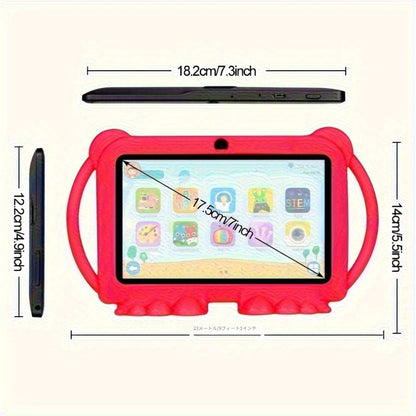 Kids Tablet 7 Inch with Android 14, 4GB RAM, 32GB Storage, WiFi 6, Dual Cameras and Protective Case
