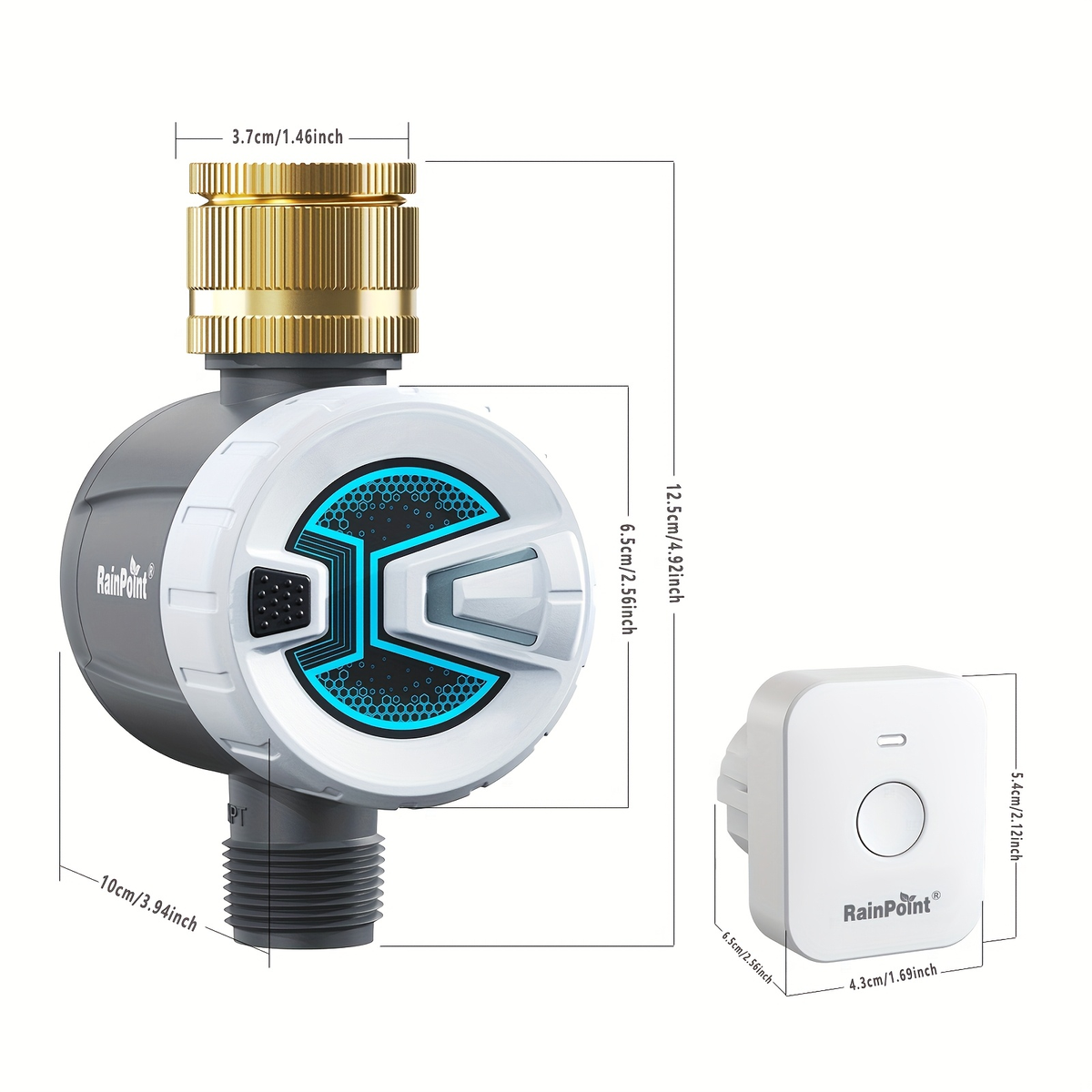 WiFi Garden Watering Timer with Brass Inlet, App & Voice Control, Automatic Irrigation System