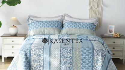 Lightweight Floral Quilt Set in Twin, Queen or King Sizes with 17 Paisley and Patchwork Color Options