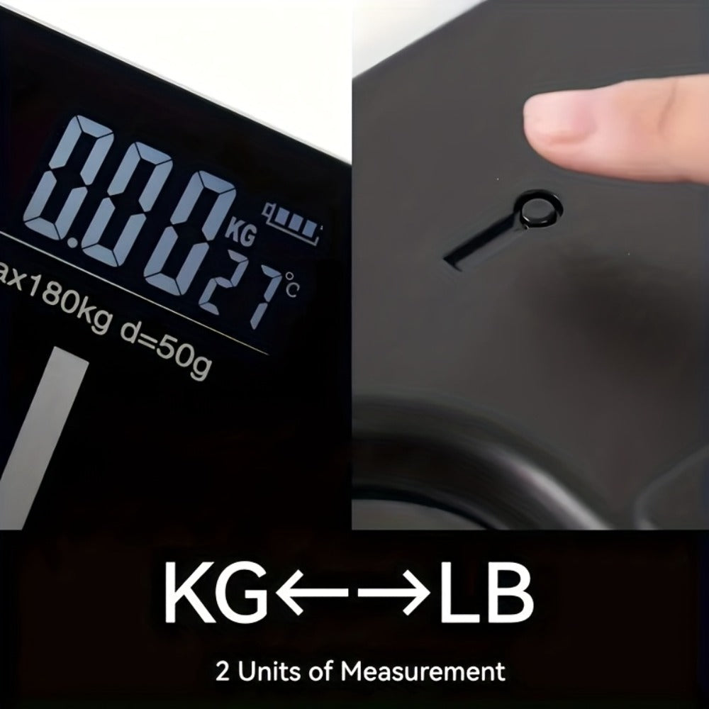 Square Digital Bathroom Scale in Black or Pink with Basic, No-Battery and USB-Charging Options