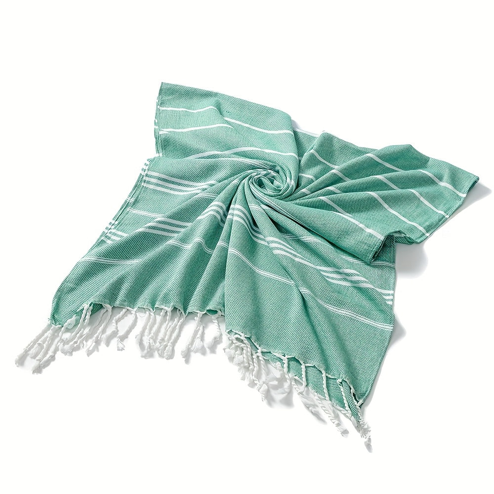 Striped Beach Towel in Ten Color Labels with 90 x 180 cm Source Size for Pool, Travel, Gym and Everyday Use