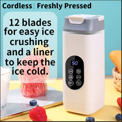Portable Juicer USB Rechargeable with LED Display - Handheld Personal Blender for Smoothies, Juice & Ice Crush