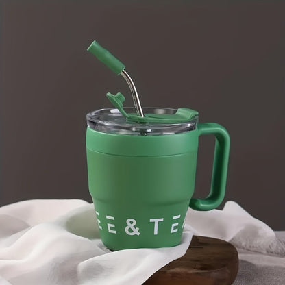 Insulated Stainless Steel Tumbler with Straw & Lid - 16oz Double Wall Vacuum BPA-Free Travel Mug for Hot & Cold Drinks