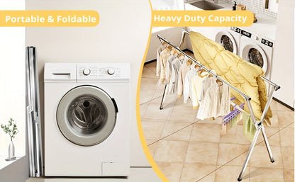 Stainless Steel Clothes Drying Rack Adjustable Retractable Foldable Indoor Outdoor Laundry Rack Heavy Duty