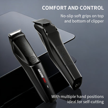 Beard Trimmer for Men - Professional Hair Clipper Electric Razor Zero Gapped T-Blade Edger Liner Cordless Rechargeable Mustache Trimmer Grooming Kit for Body Face Neck Black