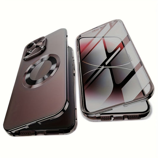 iPhone Anti-Spy Magnetic 2-in-1 Phone Case with All-Round Lens Protection – Complete Drop Protection Cover for iPhone 12 13 14 15 16 Pro Max Plus | Privacy Shield Slim Fit Design