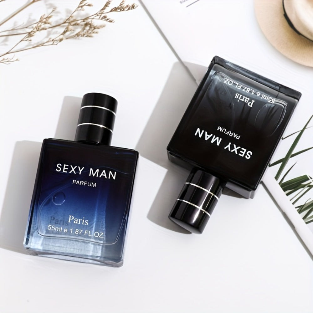 Cologne Spray for Men SEXY MAN Two-Bottle Set with 7054A and 7054B Color Options and Gift Vial