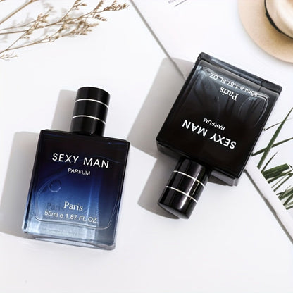 Cologne Spray for Men SEXY MAN Two-Bottle Set with 7054A and 7054B Color Options and Gift Vial