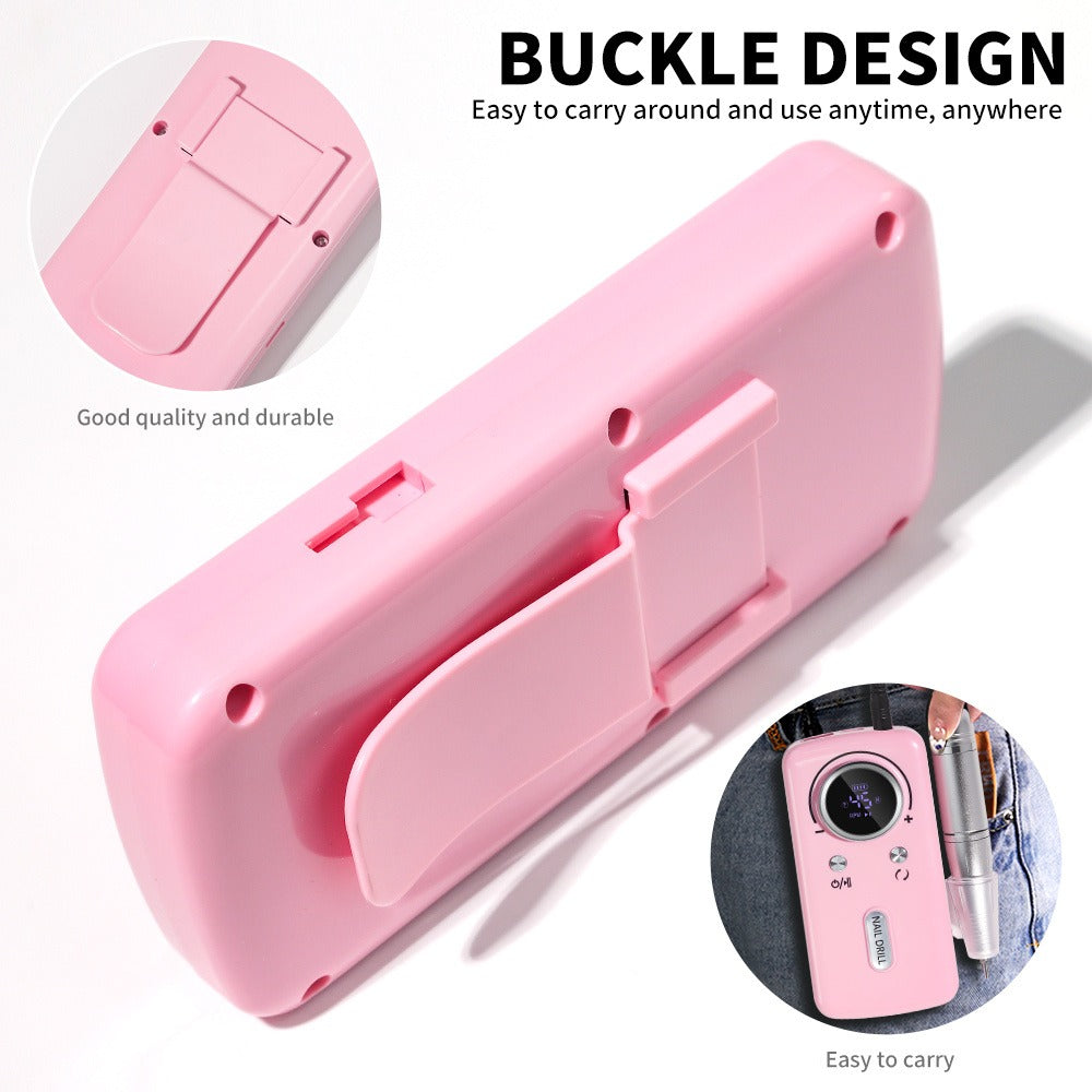 Cordless Nail Drill 45000 RPM Low Noise Rechargeable Electric Nail File Kit Portable Lightweight for Acrylic Gel Nails Manicure Pedicure Salon Home Use White Pink Purple