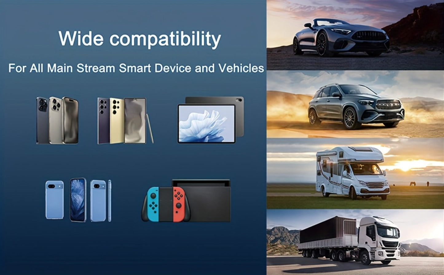 Dual Retractable Cable Car Charger 4-in-1 with Lightning & Type-C 31in, 2 USB-A Ports & Voltage Supervision – Tangle-Free Fast Car Phone Charger for iPhone Samsung Android, Multi Port Car Charging Adapter 4 Colors