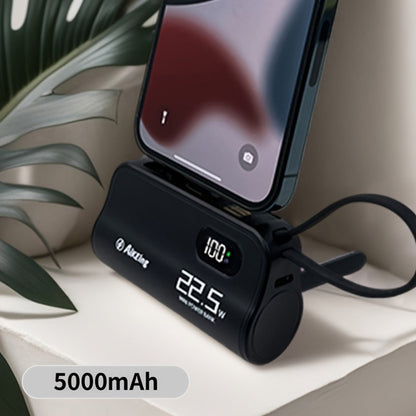 Mini Capsule Power Bank 5000mAh 22.5W Fast Charging Portable Charger Dual USB-C USB-A Pocket Sized for iPhone Android Samsung Travel Everyday Carry Black Pink Purple
