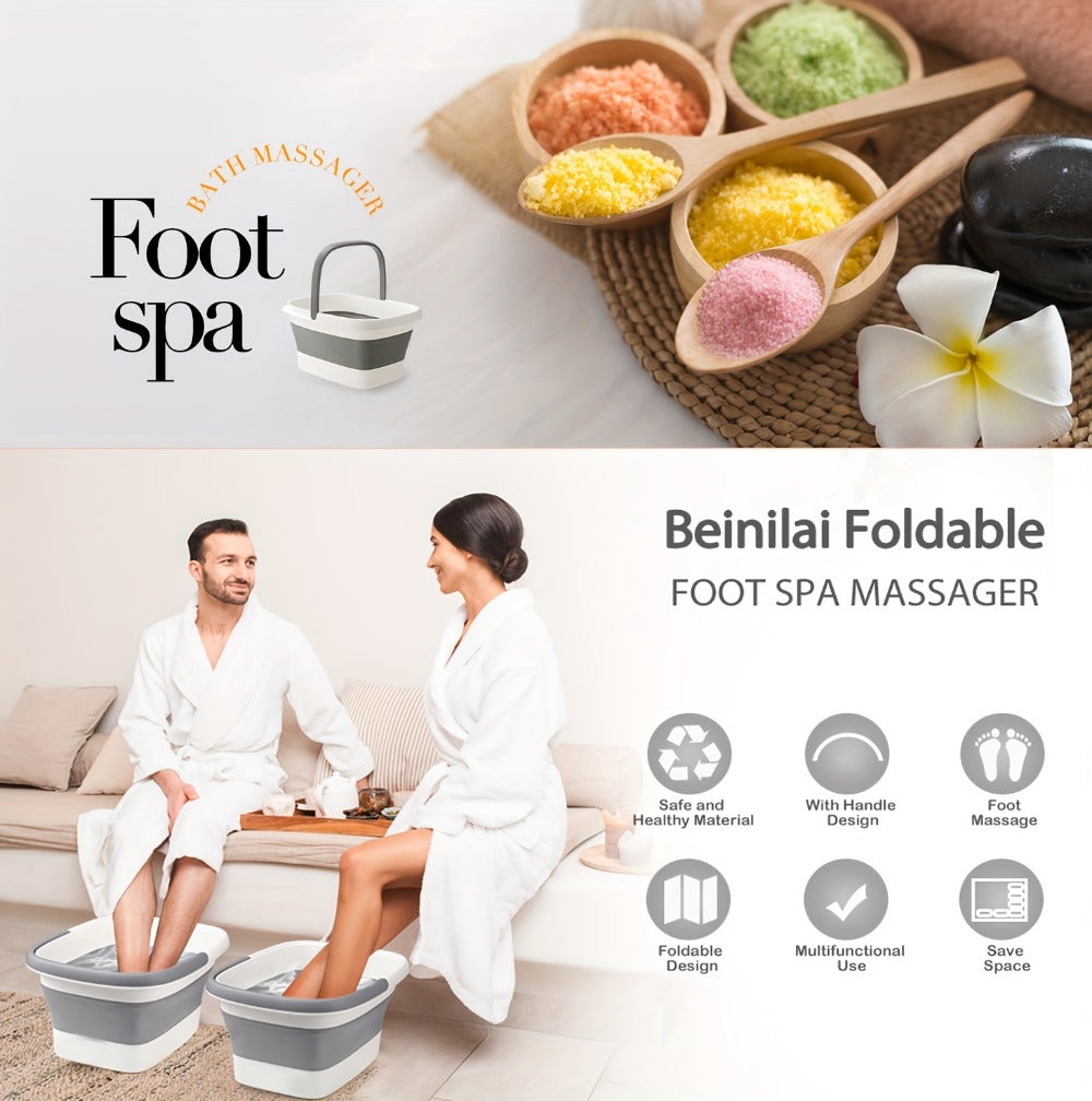 Collapsible Foot Soak Basin with Carry Handle in Protected Folding Green or Folding Pink Styles