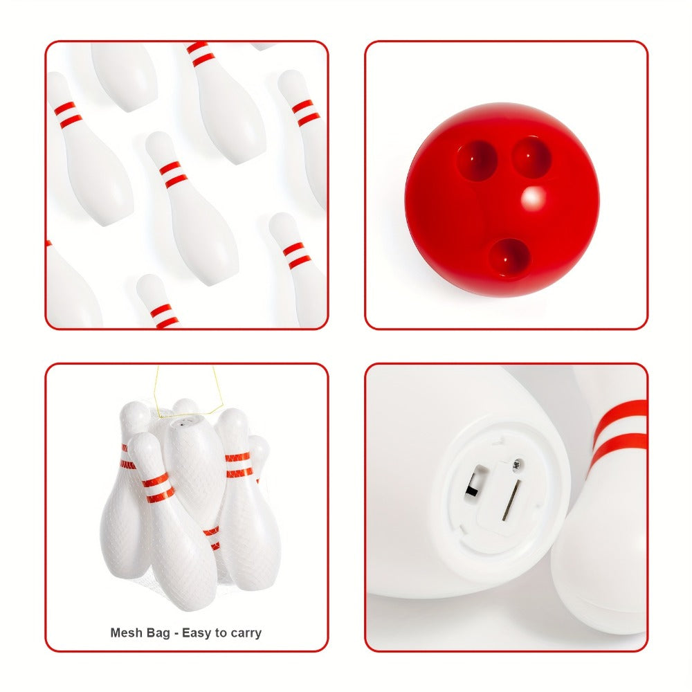 12-Piece Light-Up Bowling Set with 10 Glowing Pins, 2 Balls and 7.87-Inch Pin Height for Indoor or Outdoor Play