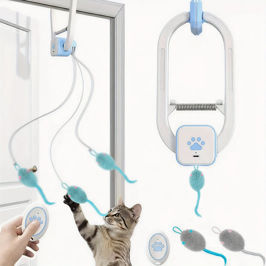 Remote Control Flying Bird Cat Toy Electric Automatic Drone with Hanging Motion Indoor Cat Enrichment Toy for Kittens Adult Cats Boredom Buster Blue 1-Pack 2-Pack