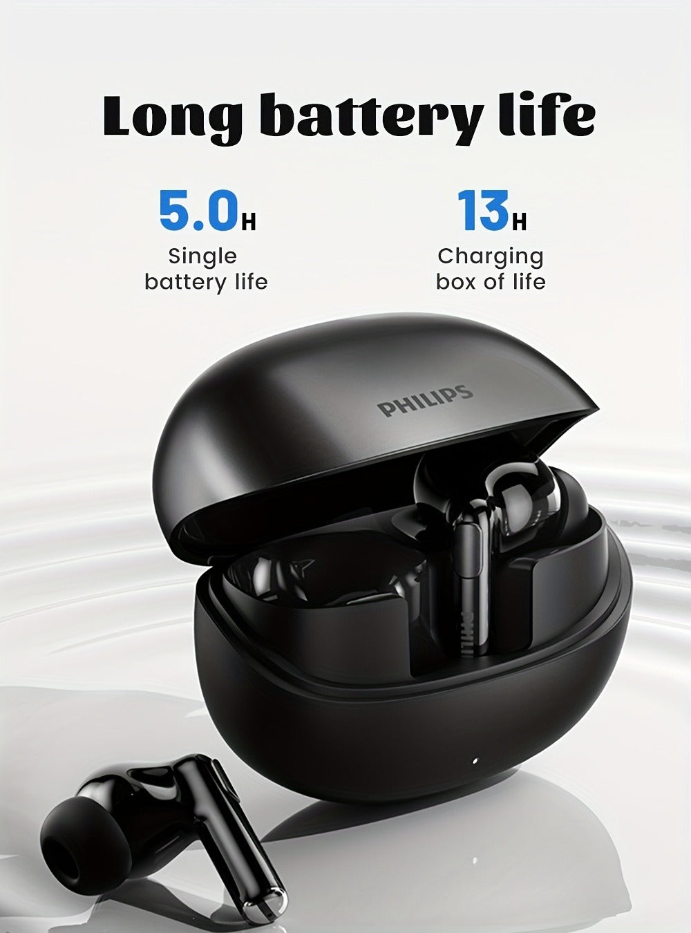 Wireless Earbuds Philips V6.0 Dual Stereo with Noise Reduction, Long Standby and Type-C Charging