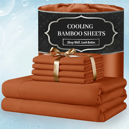Bed Sheet Set 4-Piece Bamboo-Derived Fabric with Source-Listed Extra-Deep Pocket and Eighteen Colors