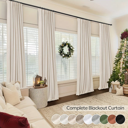Four-Panel Textured Window Curtain Set in Ten Colors and 50-Inch Width with Four Exact Length Options