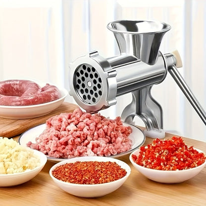 Size 5 Manual Meat Grinder with Table Clamp, Hand Crank, Cutting Plate, Blade and Sausage Nozzle