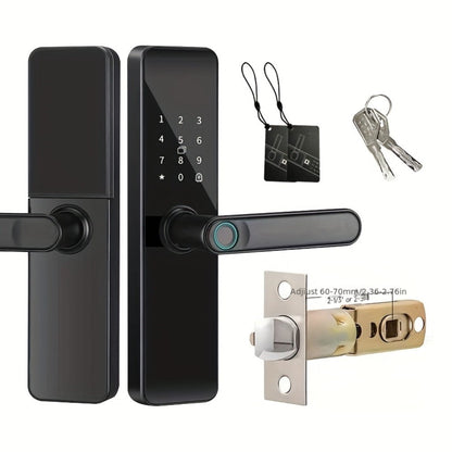 Fingerprint Smart Door Lock with WiFi App Keypad – 4-in-1 & 7-in-1 Keyless Entry, Wide-Angle Camera Option, Cat Eye Style, No Key Needed, for Home Rental Airbnb Office Hotel, iOS Android, Black