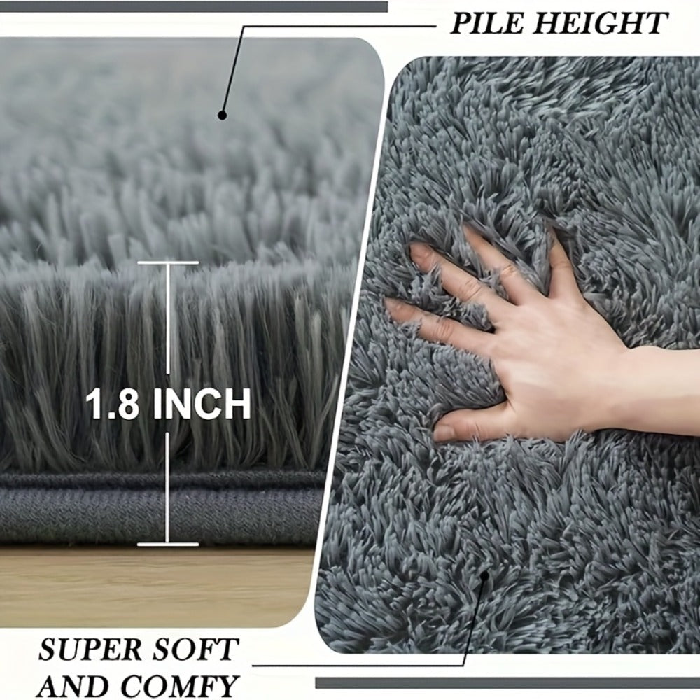 Area Rug Tie-Dye Shaggy Plush Design with Six Colors and Four Washable Sizes for Bedroom or Dorm