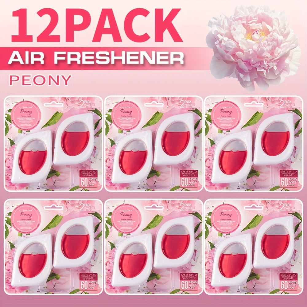 Compact Air Freshener Cups in Six Scents, Available in 2, 6 or 12 Packs for Closets, Bathrooms and Small Spaces