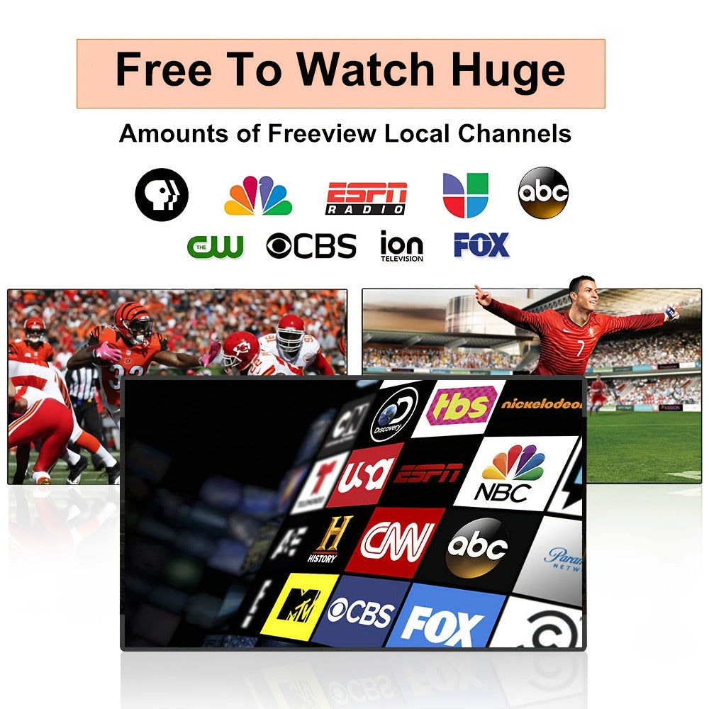 TV Antenna with Flexible Square Panel, 13.3-Foot Coaxial Cable, USB Power Lead and Adhesive Indoor Setup
