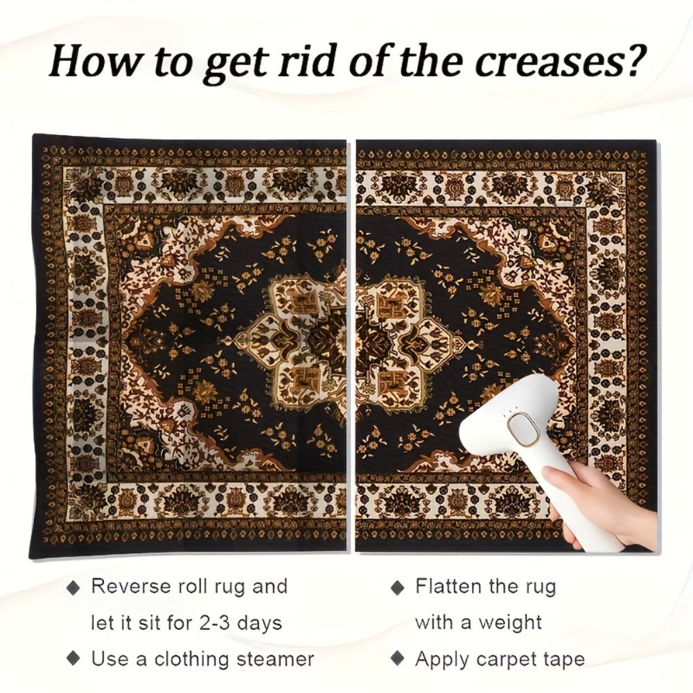 Large Area Rug for Living Room Bedroom – Soft Fluffy Persian Bohemian Style Floor Mat, Anti-Slip Backing, Machine Washable, Vintage Carpet for Modern & Traditional Decor, Multiple Sizes