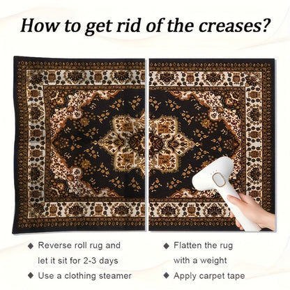 Large Area Rug for Living Room Bedroom – Soft Fluffy Persian Bohemian Style Floor Mat, Anti-Slip Backing, Machine Washable, Vintage Carpet for Modern & Traditional Decor, Multiple Sizes