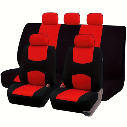 Universal Car Seat Covers Full Set – 5-Seat Breathable Knit Fabric, All-Season Wear-Resistant Protection for Front & Rear Seats | 16 Colors