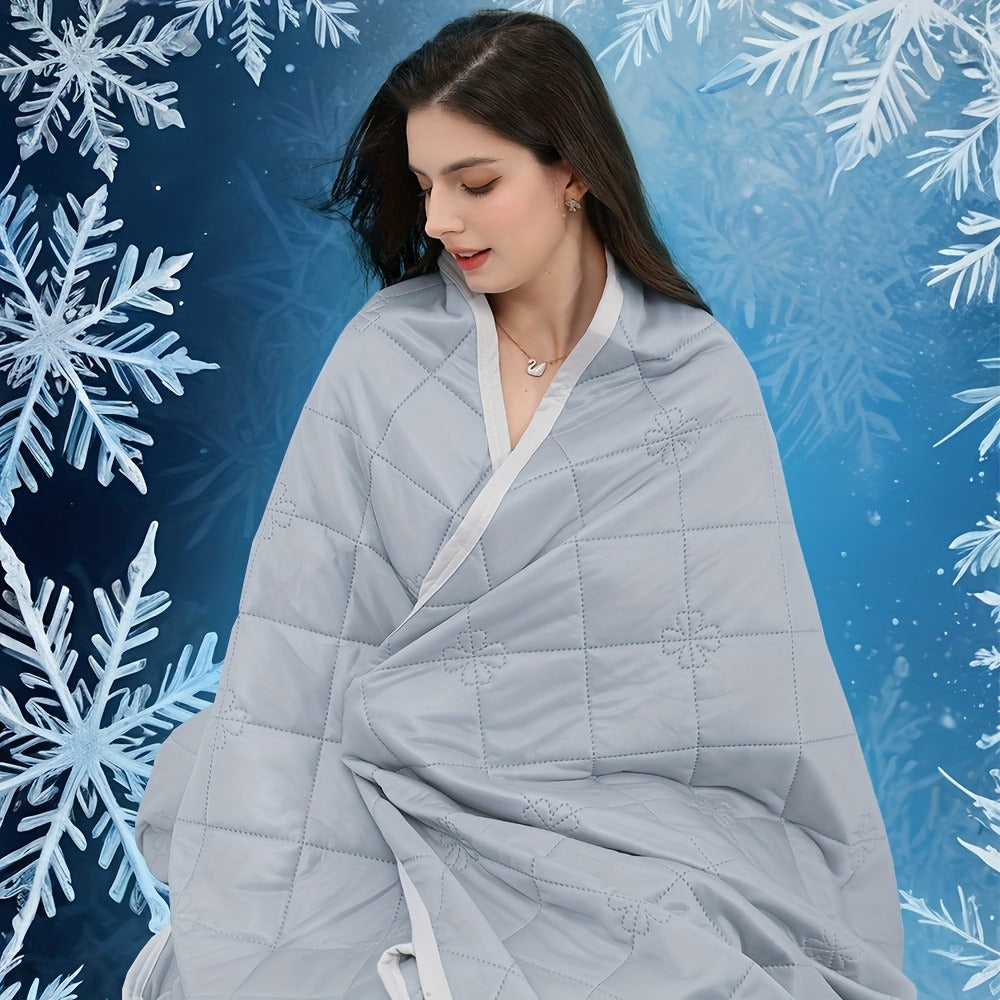 Cooling Blanket for Hot Sleepers – Lightweight Knit Acrylic Throw Blanket, Breathable Air-Cooled Comforter for Summer, Soft Moisture-Wicking Blanket in Throw Twin XL Queen King, Sky Blue Grey Lake Blue Light Green Purple