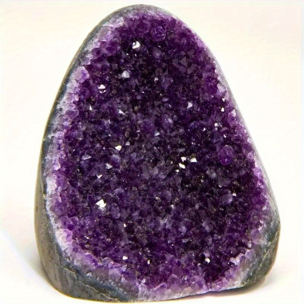 Purple Crystal Geode-Style Decor Cluster with Three Weight-Range Options and Polished Display Edges