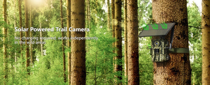 Solar Powered 4G Trail Camera 4K Live View 0.2s Trigger Speed 120° Wide Angle 850nm Night Vision No WiFi Needed Cellular Hunting Wildlife Game Camera with Remote Phone Access