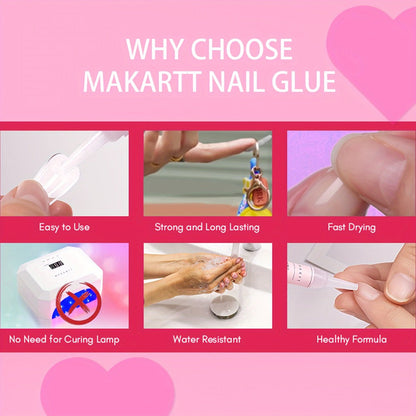 Nail Glue Set, MICHAN 14- or 28-Piece Configurations with 2ml Squeeze Tubes and Optional 7ml Brush Bottles