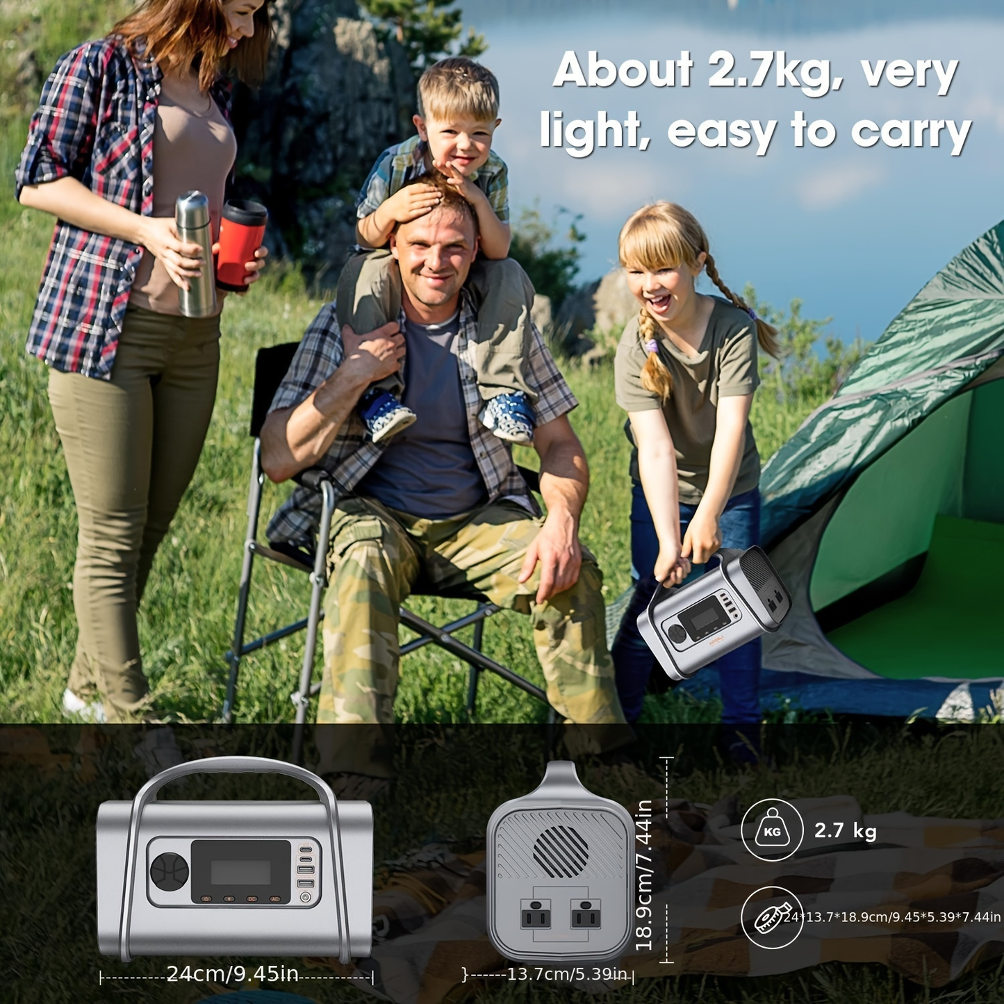 Portable Power Station 296Wh 200W with 400W Peak, 60W USB-C PD, MPPT Input and Four Light Modes