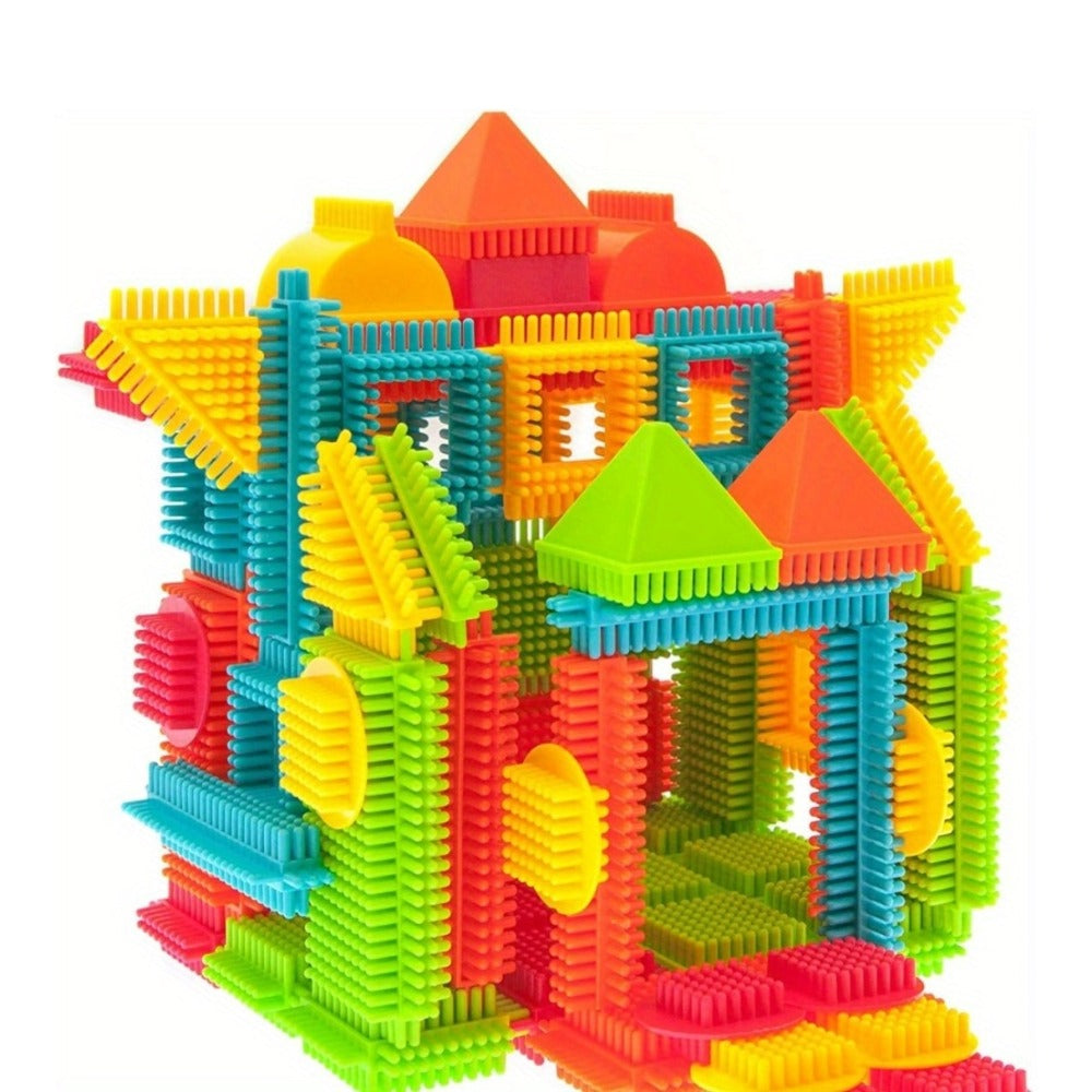 Hedgehog Bristle Blocks for Toddlers 150PCS – Soft Interlocking Brush Building Set, Sensory STEM Learning Toy for Kids Ages 2 3 4 5, Creative Open-Ended Educational Gift for Boys & Girls, Birthday Christmas Holiday