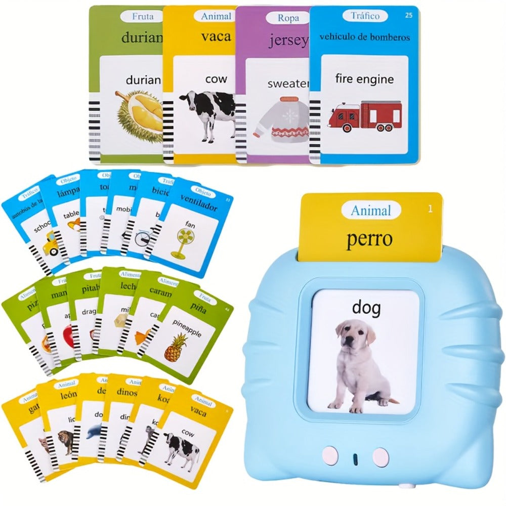 Bilingual English Speaking Flash Cards for Kids — 56 Cards 112 Visual Sight Words, Toddler Vocabulary Builder ESL Language Learning Toy for Boys Girls Ages 2-6, Birthday Christmas Gift
