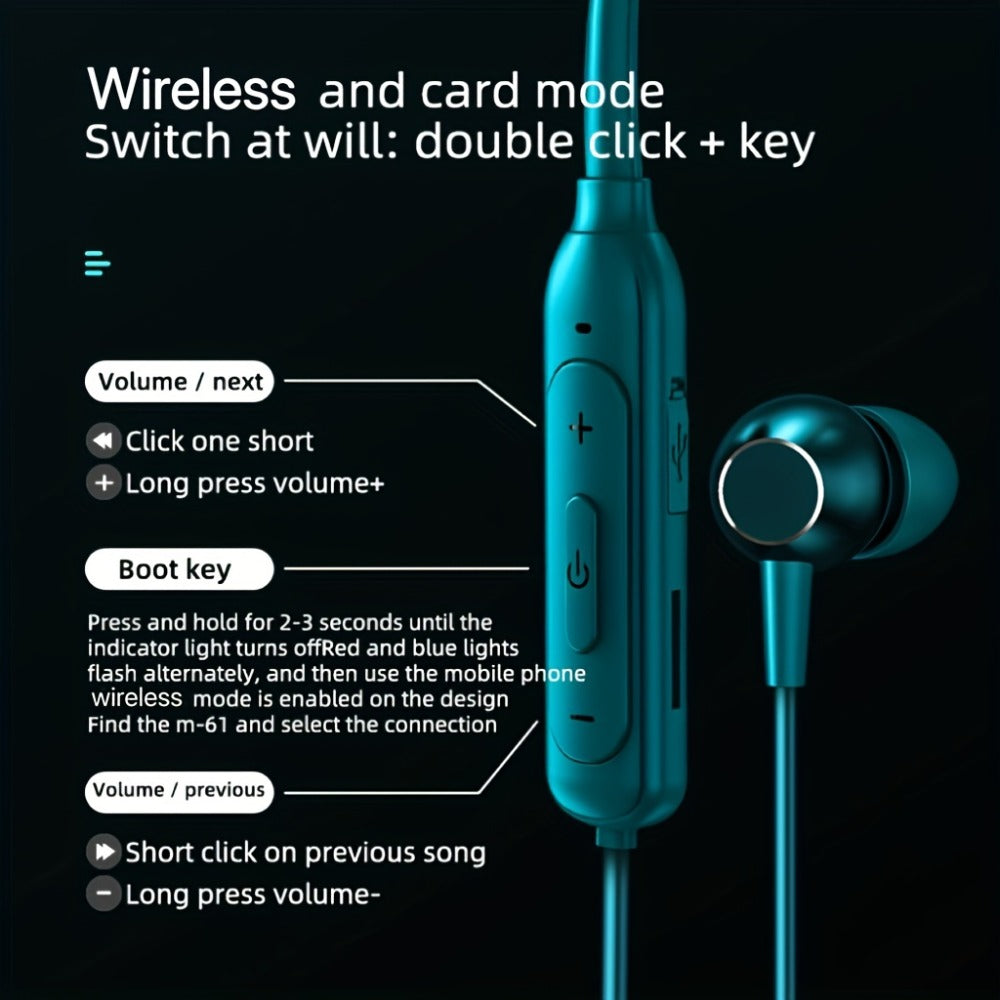 Neckband Magnetic Wireless Earbuds 20H Playtime 230mAh In-Ear Noise Canceling Sports for Bedside Audio, Alarms and Room Entertainment
