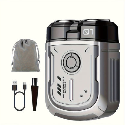 Portable Mini Electric Shaver for Men Dual Floating Blade USB Rechargeable – Cordless Travel Shaver Waterproof & Digital Display Upgrade Multiple Colors, Great Gift for Him