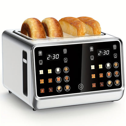 Four-Slice Touchscreen Toaster with Dual Independent Controls, Six Bread Modes, Six Shade Levels and Timer Displays