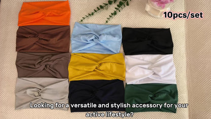 Twenty-Piece Wide Knot Headband Assortment in Protected Solid Colors for Everyday Hair Styling