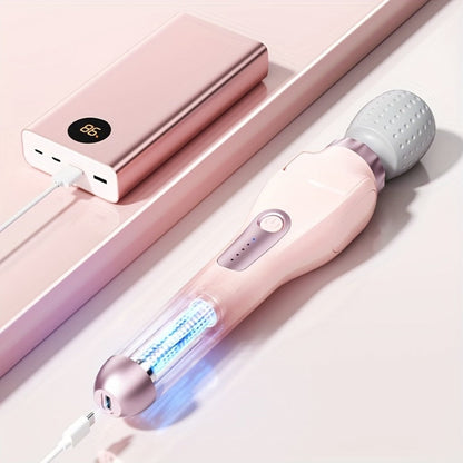 Electric Handheld Massager 180° Foldable Massage Stick | 5-Speed Vibration USB Rechargeable Rotating Head | Full Body Relief Neck Back Shoulder Leg Waist | Portable Cordless Massager Gift for Women Men