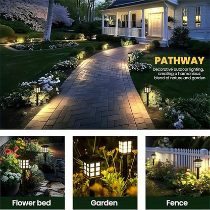Solar Garden Lights Pathway Stakes in 6/12/24-Piece Sets with Warm, Cool or Multicolor Options