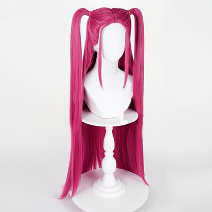 K-Pop Cosplay Wig Long Straight 30 Inch – Korean Idol Costume Hair for Halloween, Anime Convention & K-Drama Character Dress Up, Rose Red, Purple & Black Purple Colors for Women & Girls