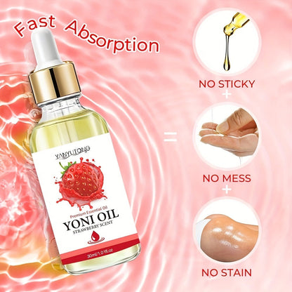 Strawberry Yoni Bath Set 4pcs for Women – Scented Yoni Oil & Soap Feminine Hygiene Kit pH Balance Odor Control Moisturizing Intimate Care Gift Set